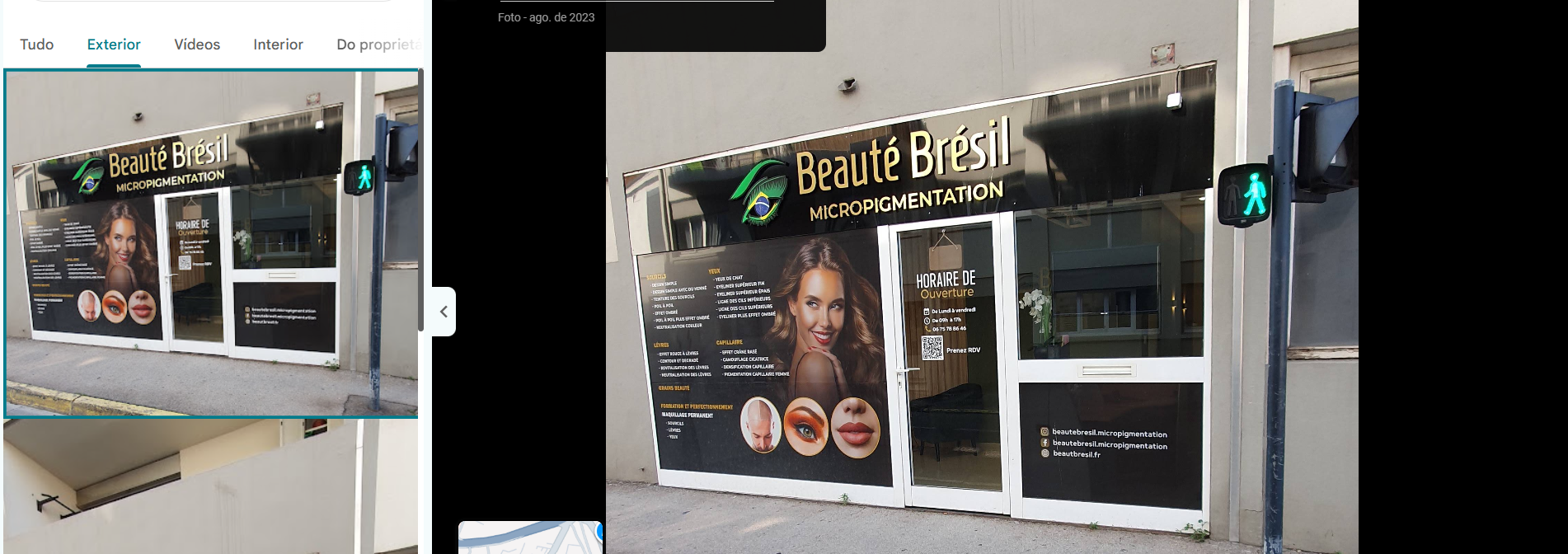 Façade de l’institut Beauté Brésil Micropigmentation, 1 avenue Henri Petin à La Seyne-sur-Mer