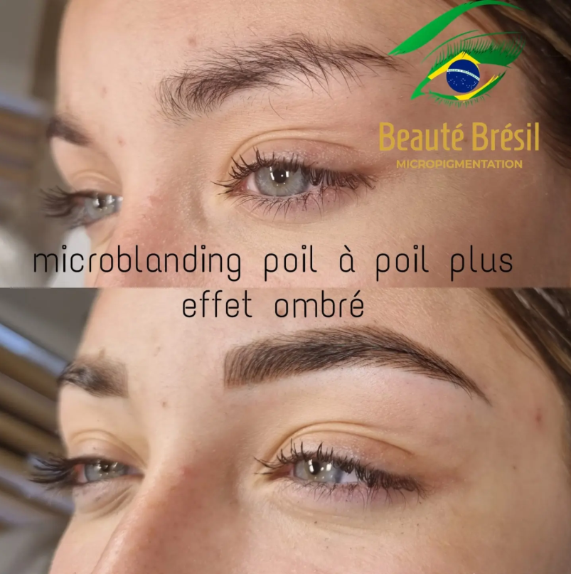 Avant et après : microblading poil à poil avec effet ombré, Beauté Brésil